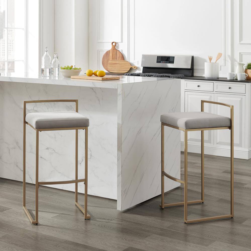 Alt View 5. Crosley Furniture - Harlowe 2-Piece Bar Stool Set - 2 Stools - Gray.