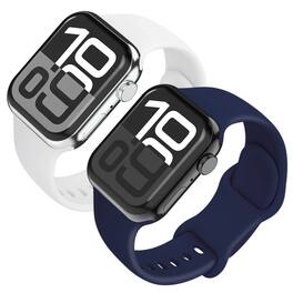 Vena - 2 Pack For Apple Watch Band Series 10 42mm, Apple Watch Band Series 7 41mm Band Series 8 Series 9, White+Blue - Multi