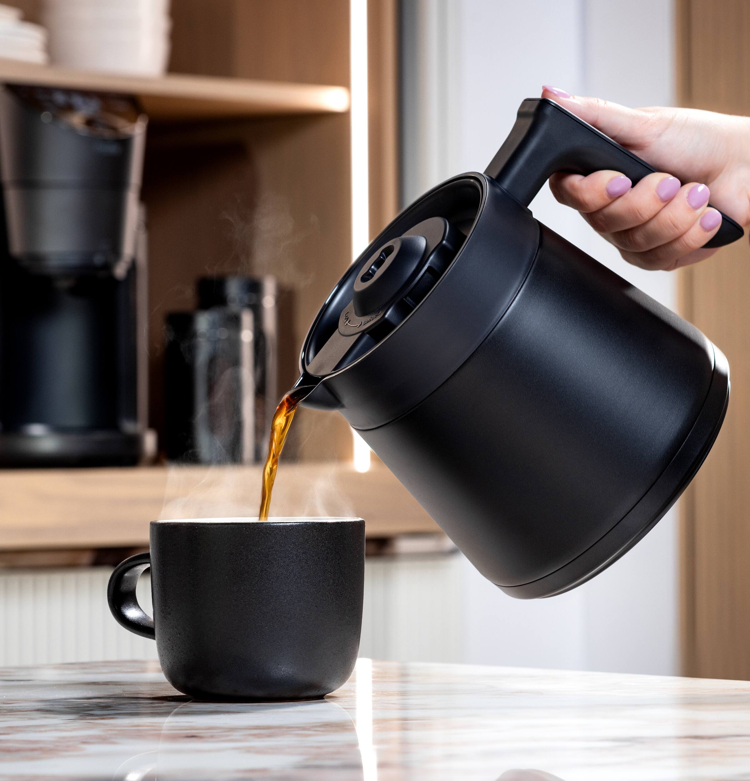 Alt View 18. GE Profile - Grind and Brew 10-Cup and Single Serve Brewer with 6 Option Adjustable Burr Grinder - Carbon Black.