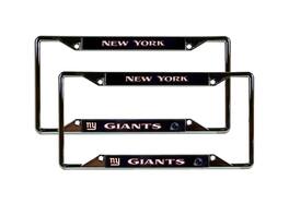 Rico Industries - New York Giants Chrome (2) EZ View License Plate Frame Set - Multi