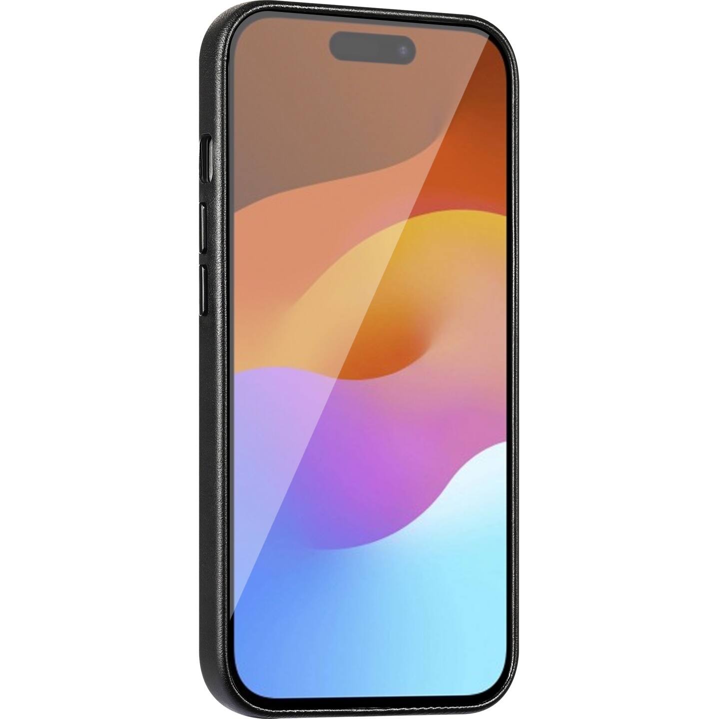 Alt View 13. SaharaCase - FingerGrip Series Genuine Leather Case with Magsafe for Apple iPhone 15 Plus - Black.