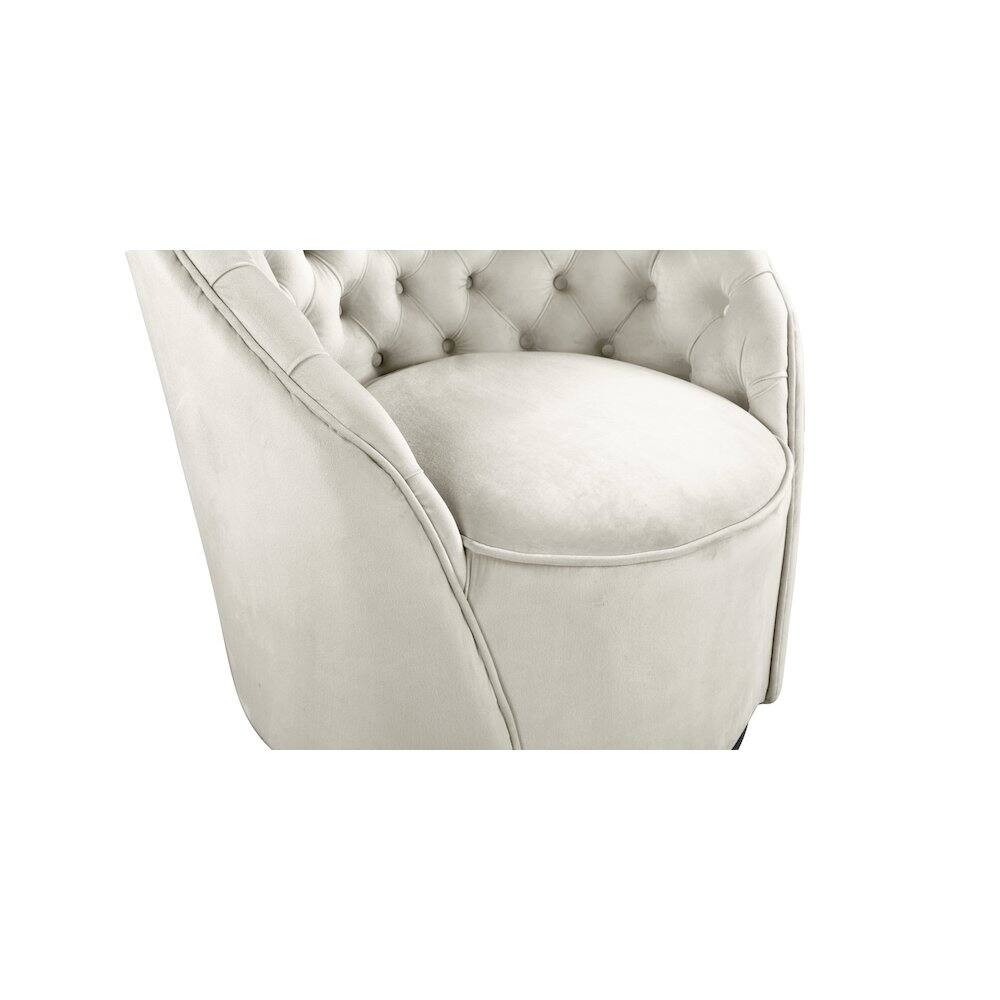 Alt View 3. Meridian Furniture - Alessio Cream Velvet Accent Chair - Beige.