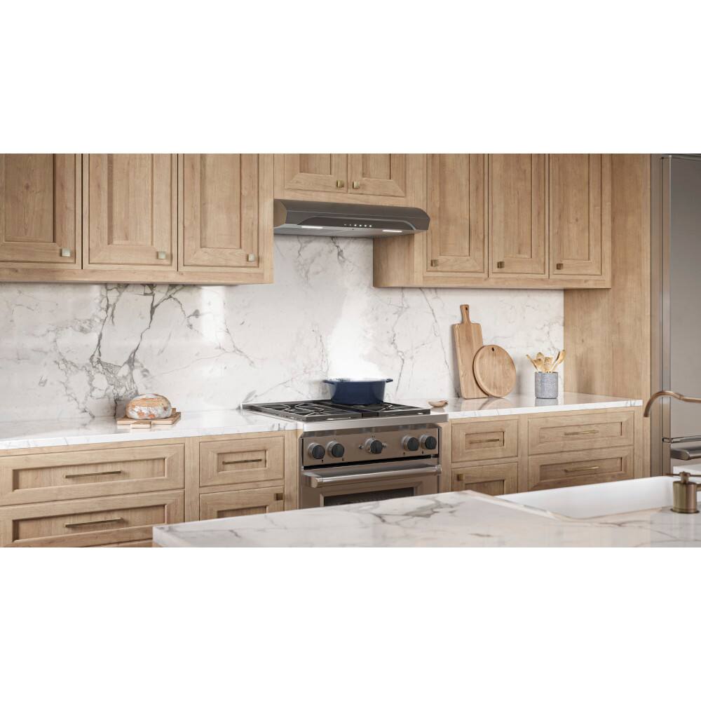 Alt View 13. Broan - Alta 30-Inch 490 MAX Blower CFM 1.0 Sones Range Hood - Stainless Steel.