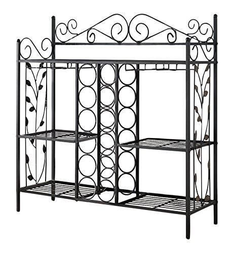 Alt View 2. Kings Brand Furniture - Kings Brand Furniture - Metal Console Table Wine Rack, Liquor Bar Cabinet with Glass Holder - Black.