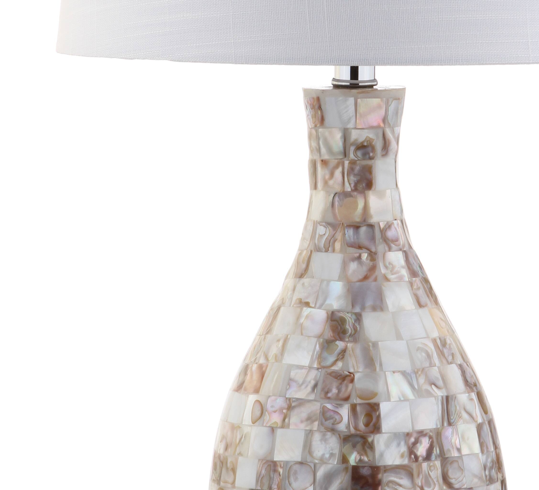 Alt View 6. Jonathan Y - Verna 26.5" Seashell LED Table Lamp, Ivory/Beige - Ivory/Beige.