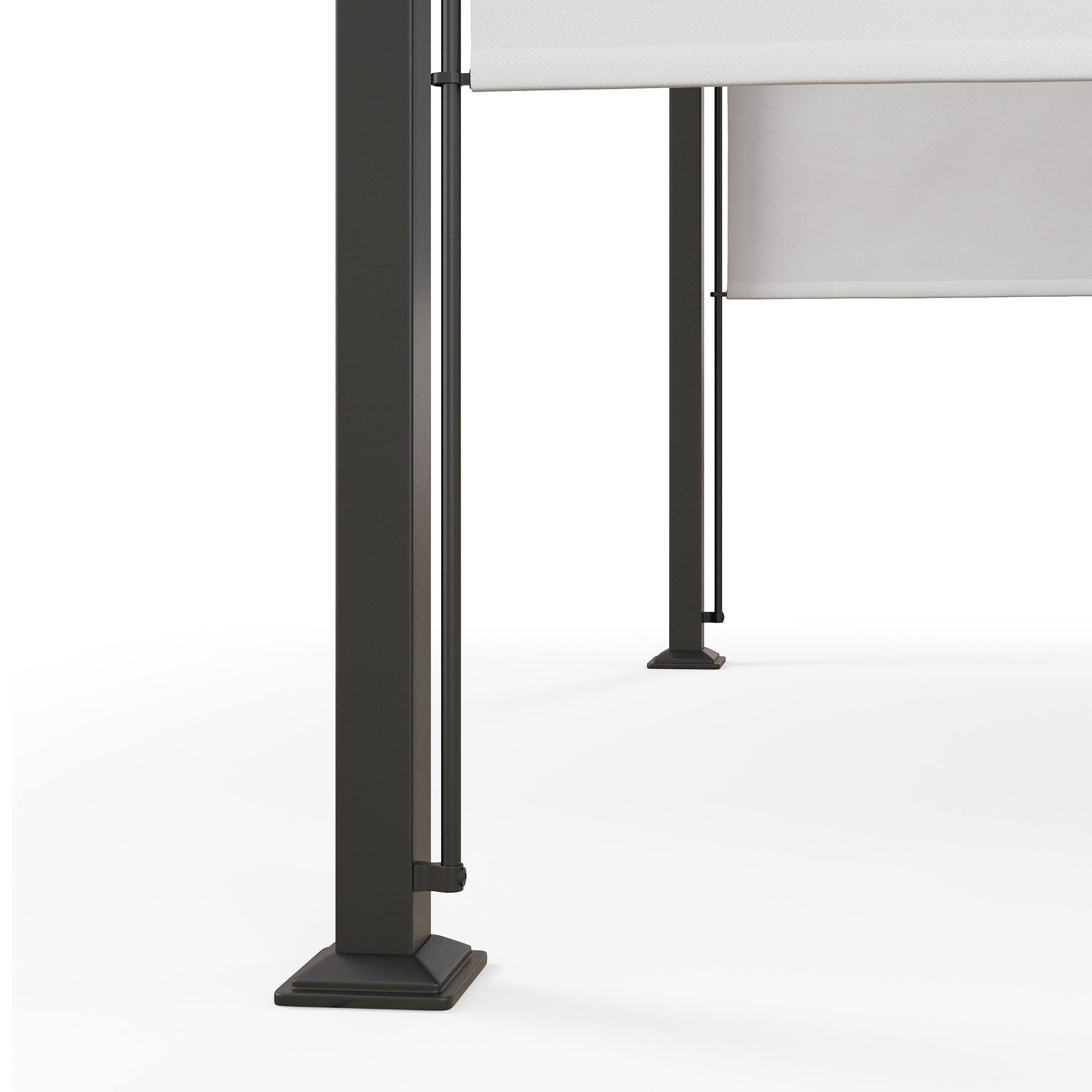 Alt View 5. Outsunny - 10' x 10' Patio Pergola with Weather-Resistant Steel Frame, Backyard Sun Shade Canopy Cover Shelter - White.