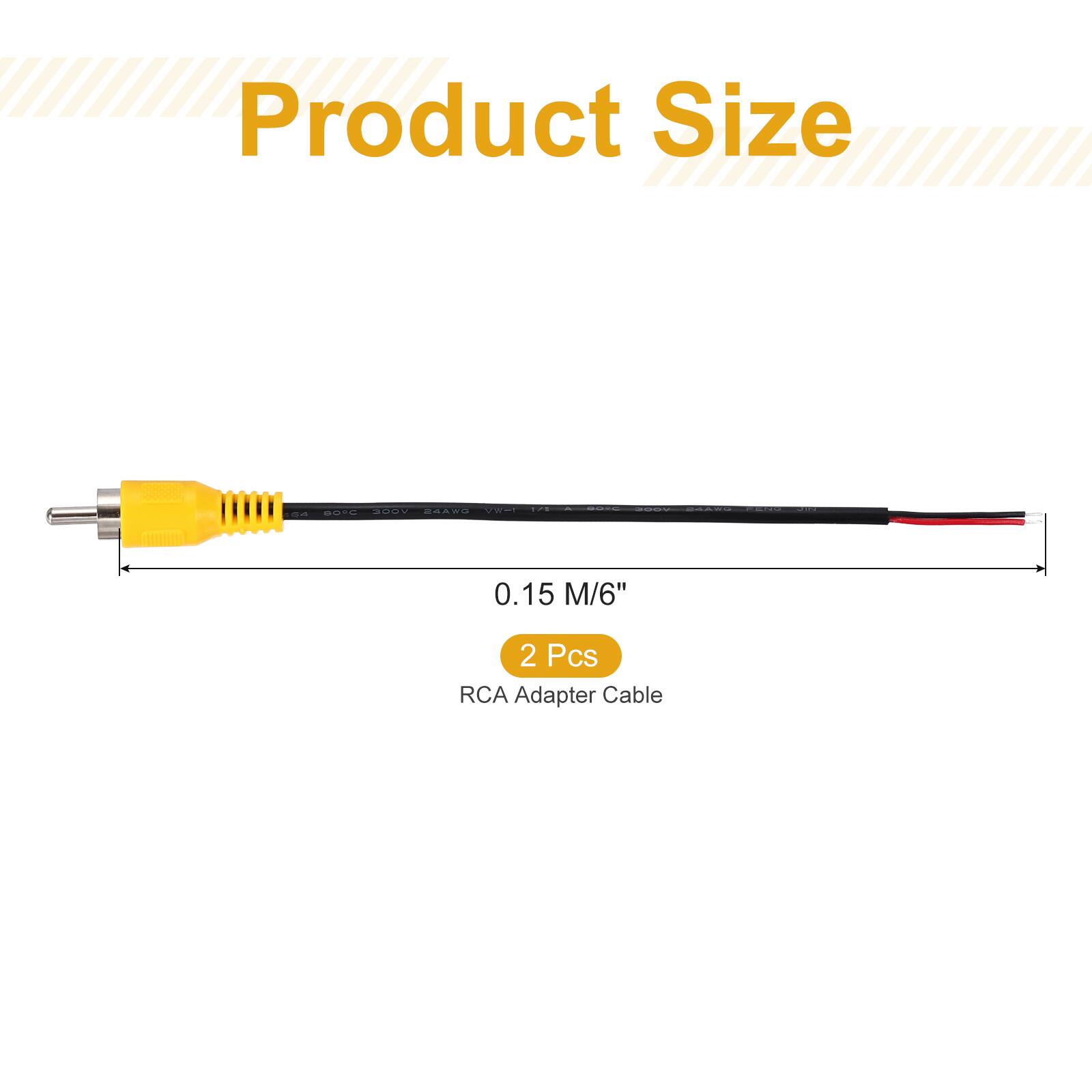Product Size: 0.15 M/6"  
2 Pcs RCA Adapter Cable
