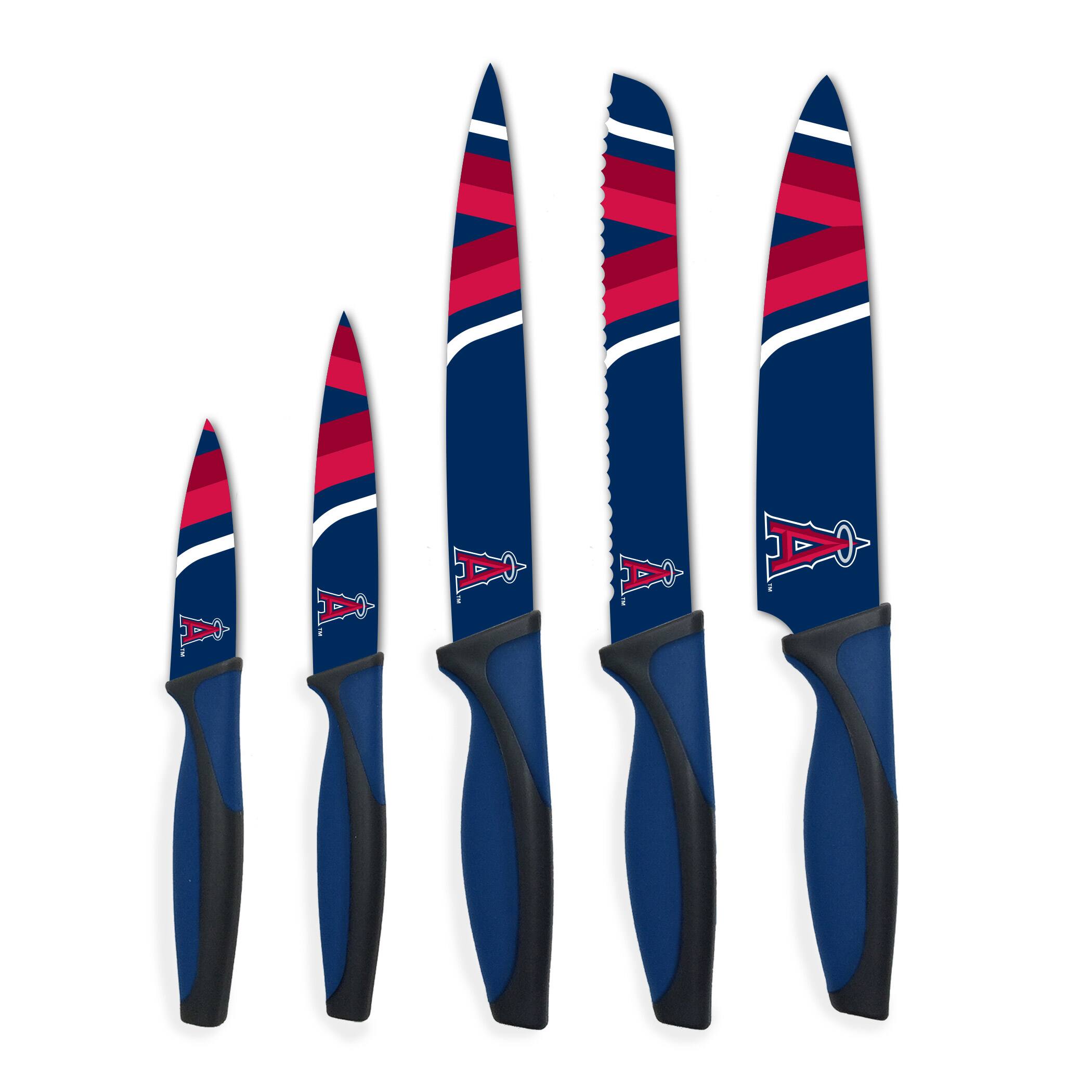 Alt View 1. Woodrow - Los Angeles Angels 5-Piece Stainless Steel Cutlery Knife Set - Multicolor.