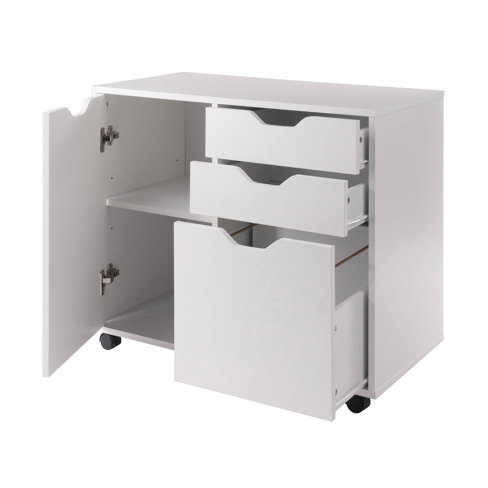 Alt View 1. Winsome Wood - Halifax 2-Section Mobile Filing Cabinet - White.