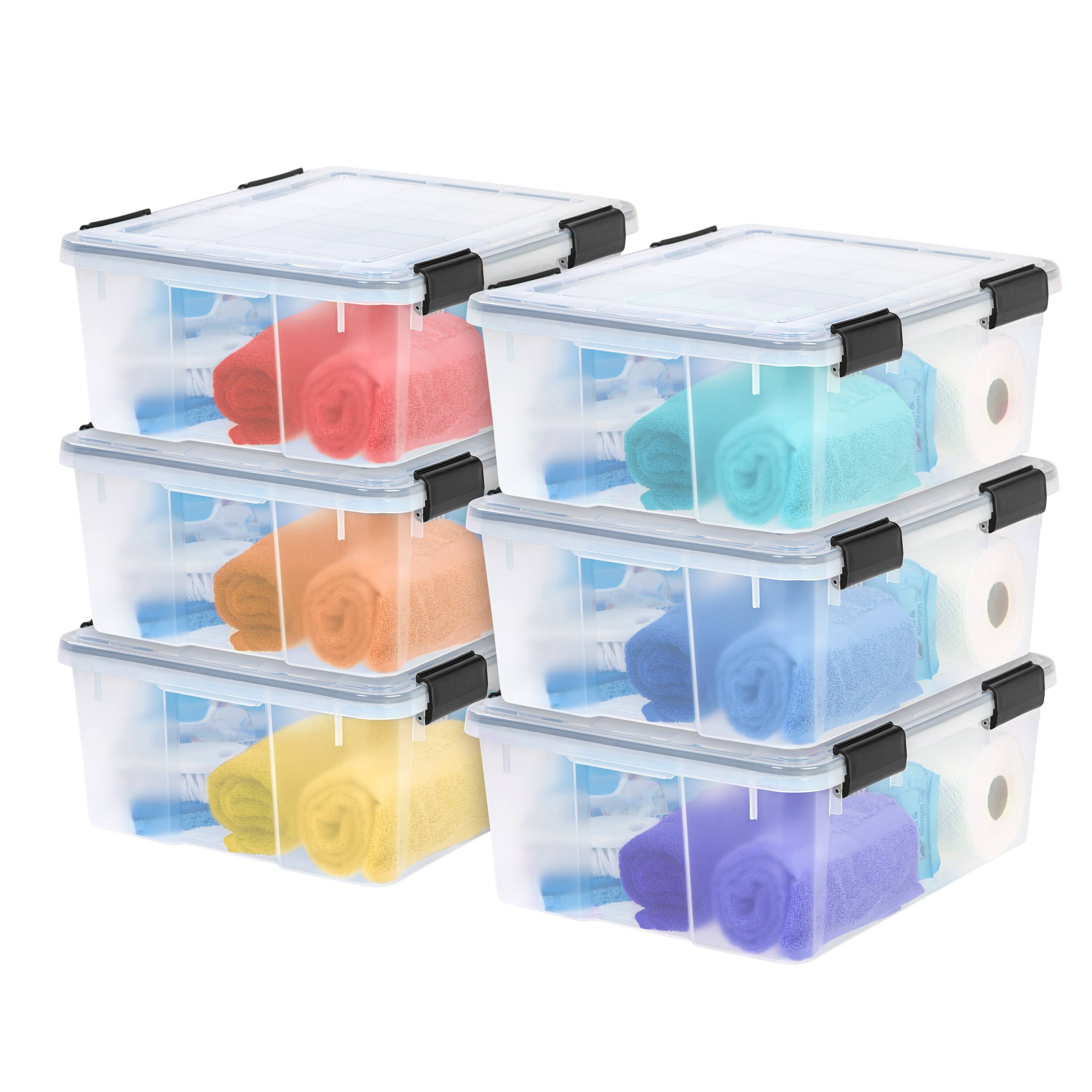 Alt View 2. IRIS USA - IRIS USA WEATHERPRO Airtight Plastic Storage Bin with Lid and Seal and Secure Latching Buckles.