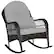 Front. Costway - Patio Wicker Rocking Chair with Seat Back Cushions & Lumbar Pillow Porch - Mix Brown + Gray.