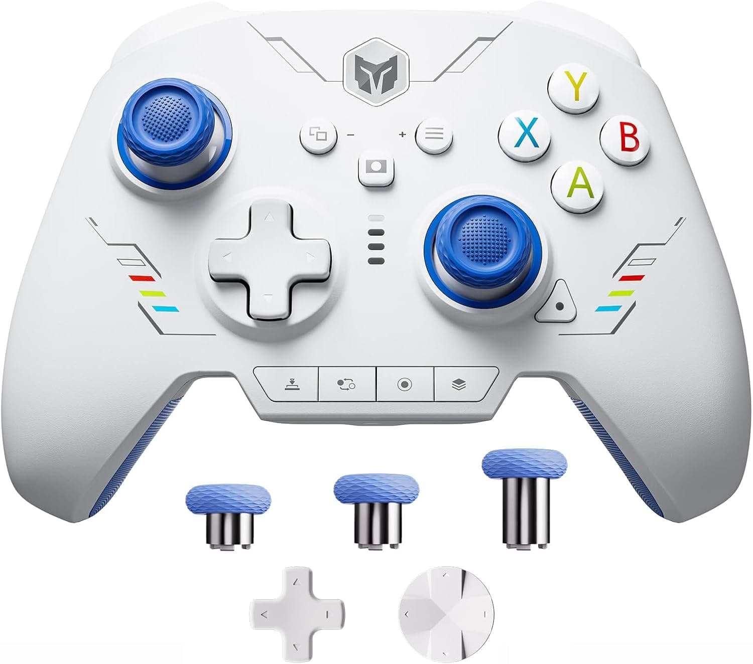 BigBig Won - Rainbow 2 SE Bluetooth Wireless Controller with Motion Control Aim, Hall Effect Triggers for Switch, PC - Blue