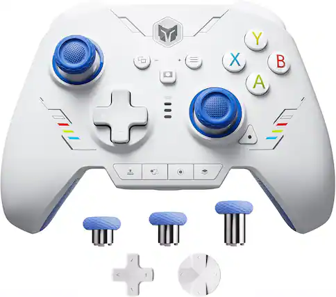 Front. BigBig Won - BIGBIG WON Rainbow 2 SE Bluetooth Wireless Controller with Motion Control Aim, Hall Effect Triggers for Switch, PC, - Blue.