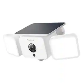 Reolink - F310B Outdoor Smart 2K 4MP Solar Security Floodlight Wireless Wi-Fi Ultra-Wide Camera, Adaptive Lighting, 1000 Lumens - White