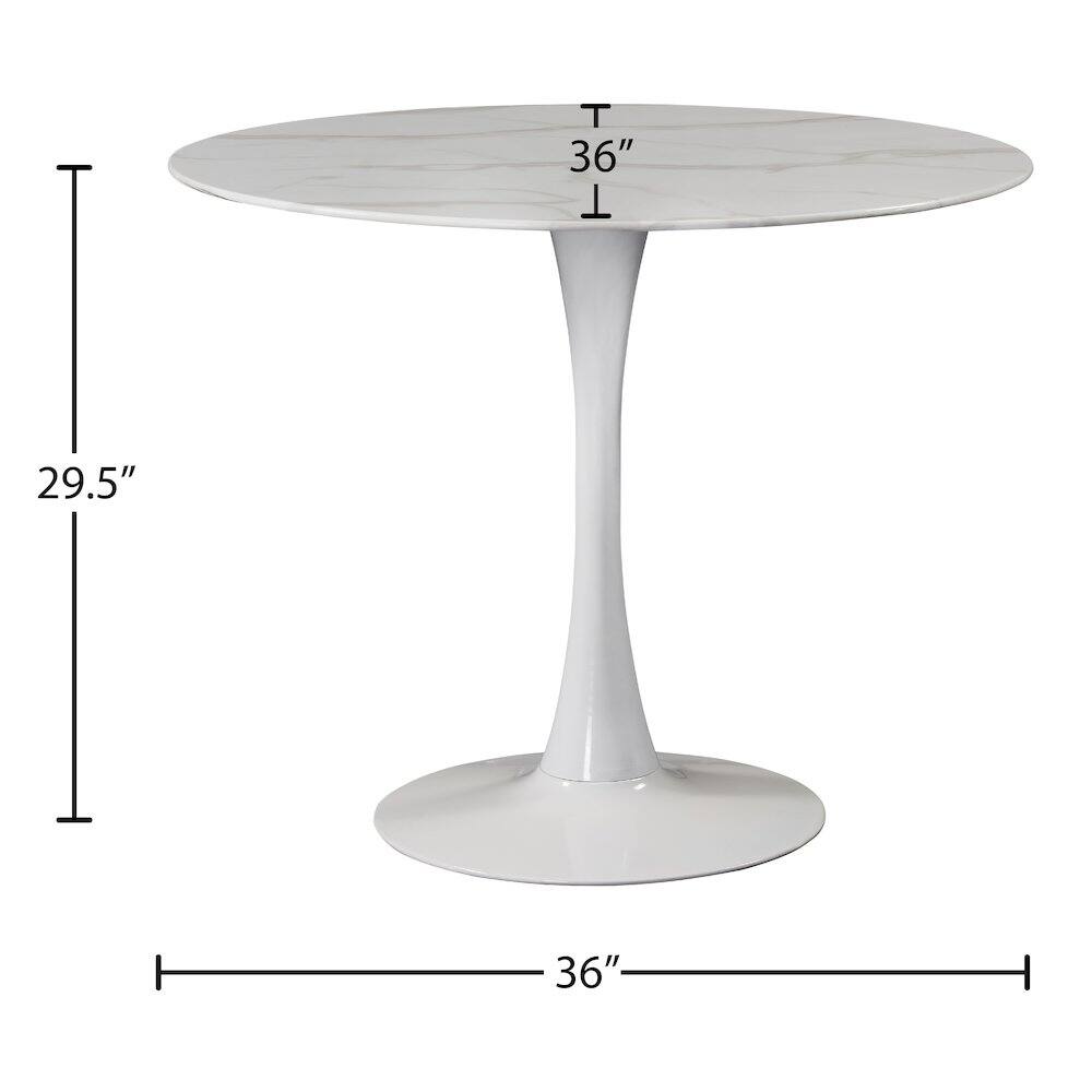 - Diameter: 36"
- Height: 29.5"
- Base Diameter: 36"