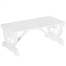 Outsunny - 2-Person Wooden Garden Bench, Outdoor Wagon Wheel Porch Bench for Backyard Garden, Support 550 LBS - White