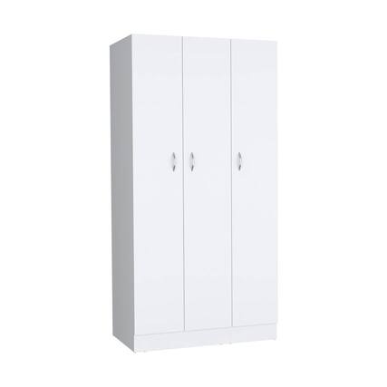 Front. TuHome - Ohio Armoire Wardrobe White MDF - White.