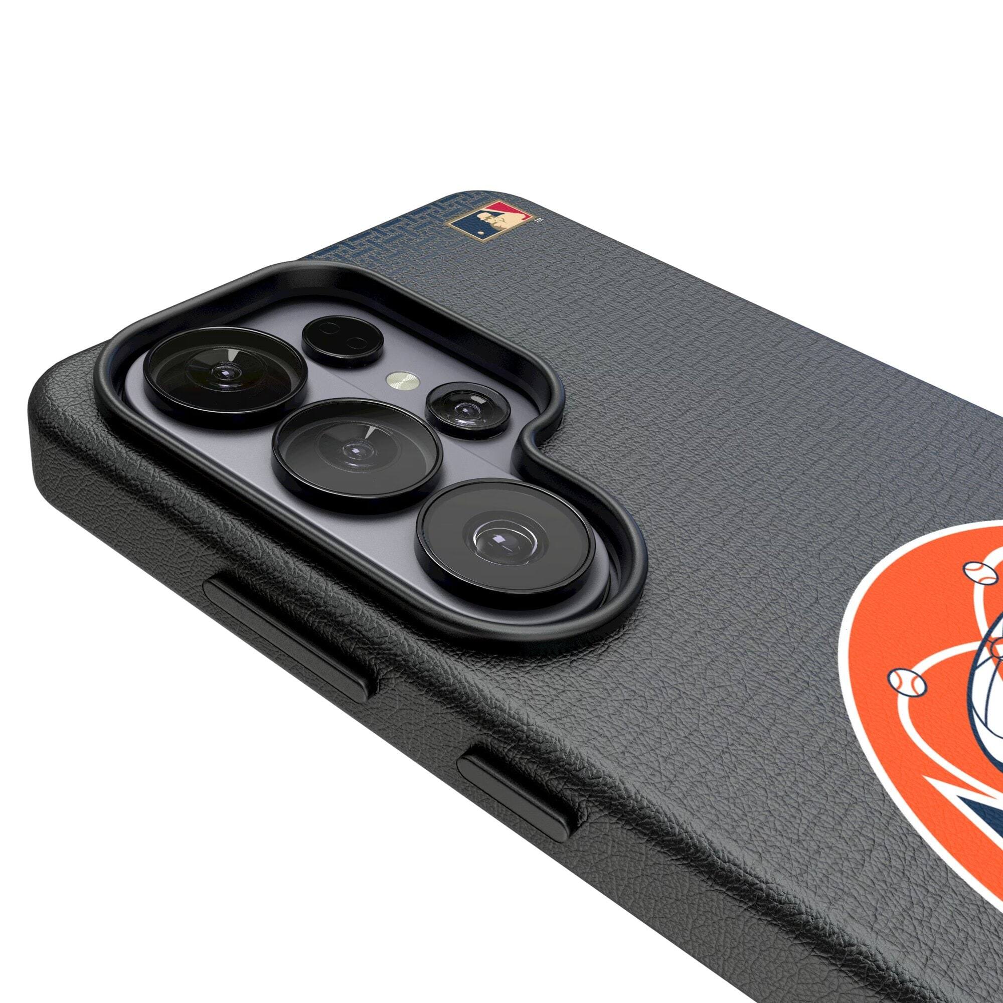Alt View 2. Keyscaper - Houston Astros Cooperstown Collection 1977-1993 Galaxy Magnetic Bump Case - S25 Ultra - Black.