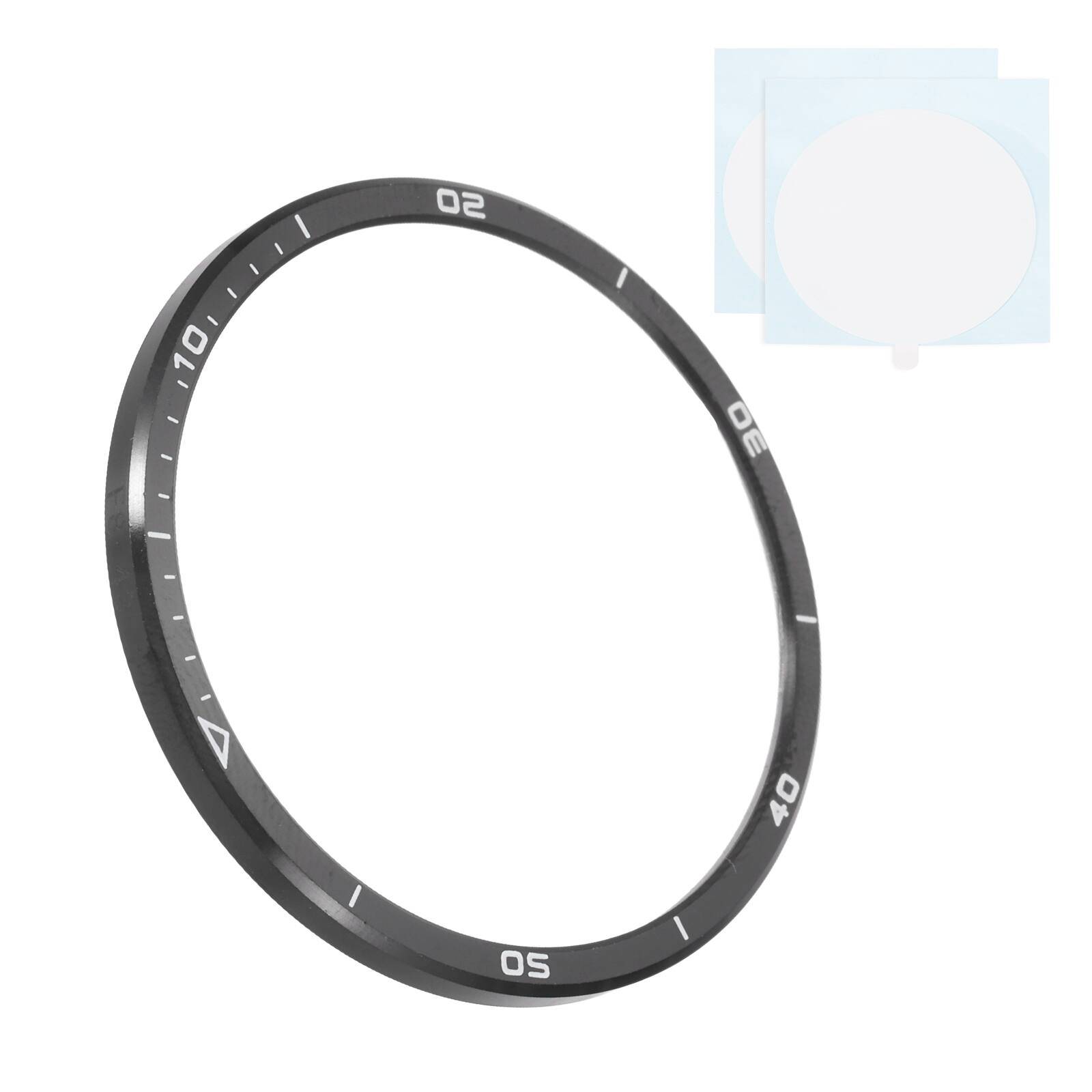 Unique Bargains - 43mm Steel Watch Bezel Insert Ring Adhesive Bumper Cover for Garmin Fenix 8 Amoled Display - Black/White