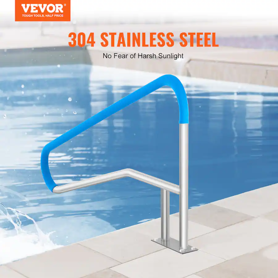 VEVOR Pool Handrail, 54 x 36 inch Pool Railing, Stainless Steel with ...