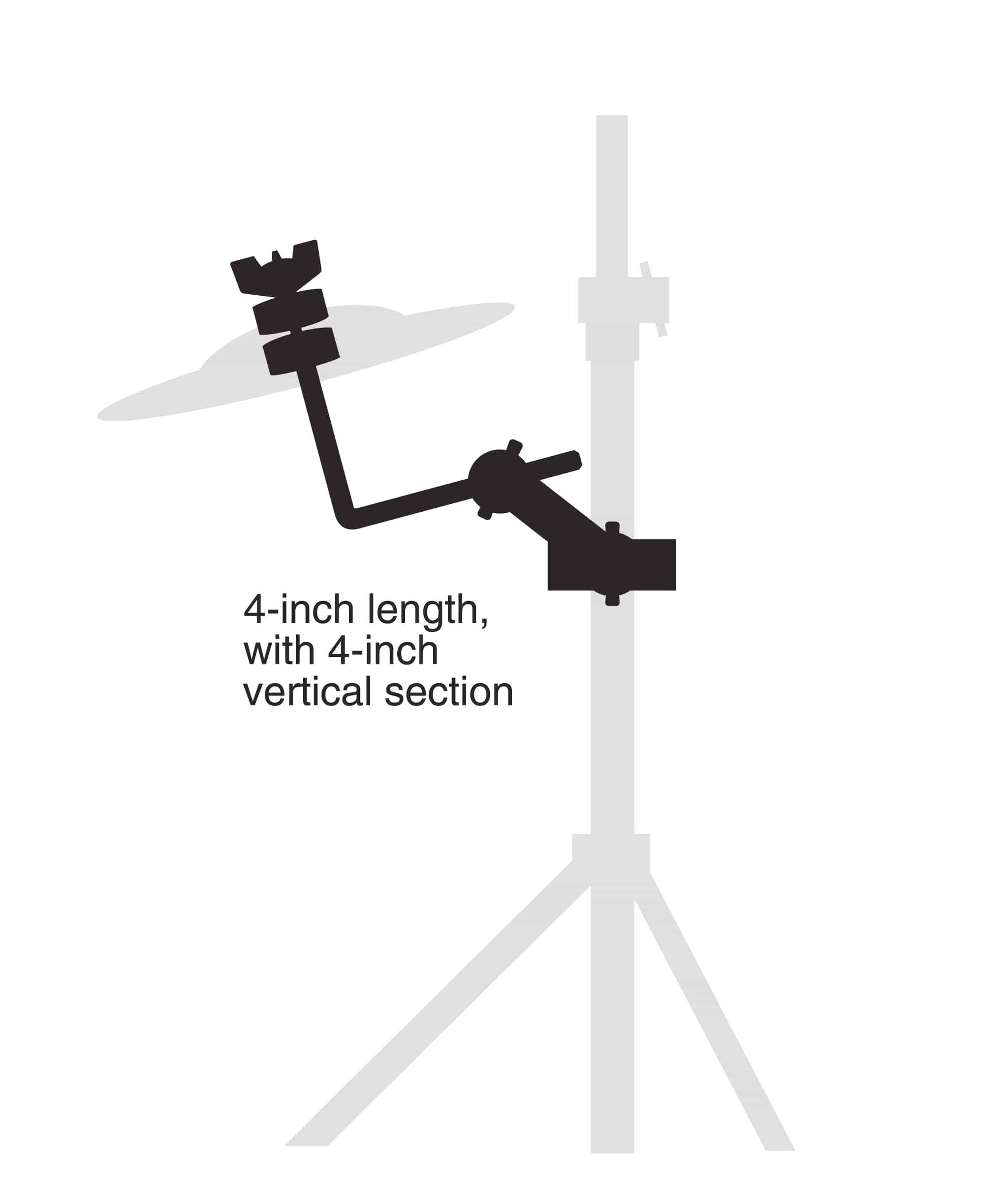 4-inch length, with 4-inch vertical section