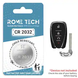 RomeTech - Replacement Battery for Key Fob - Chevrolet Malibu 2016-2024 2 Pack