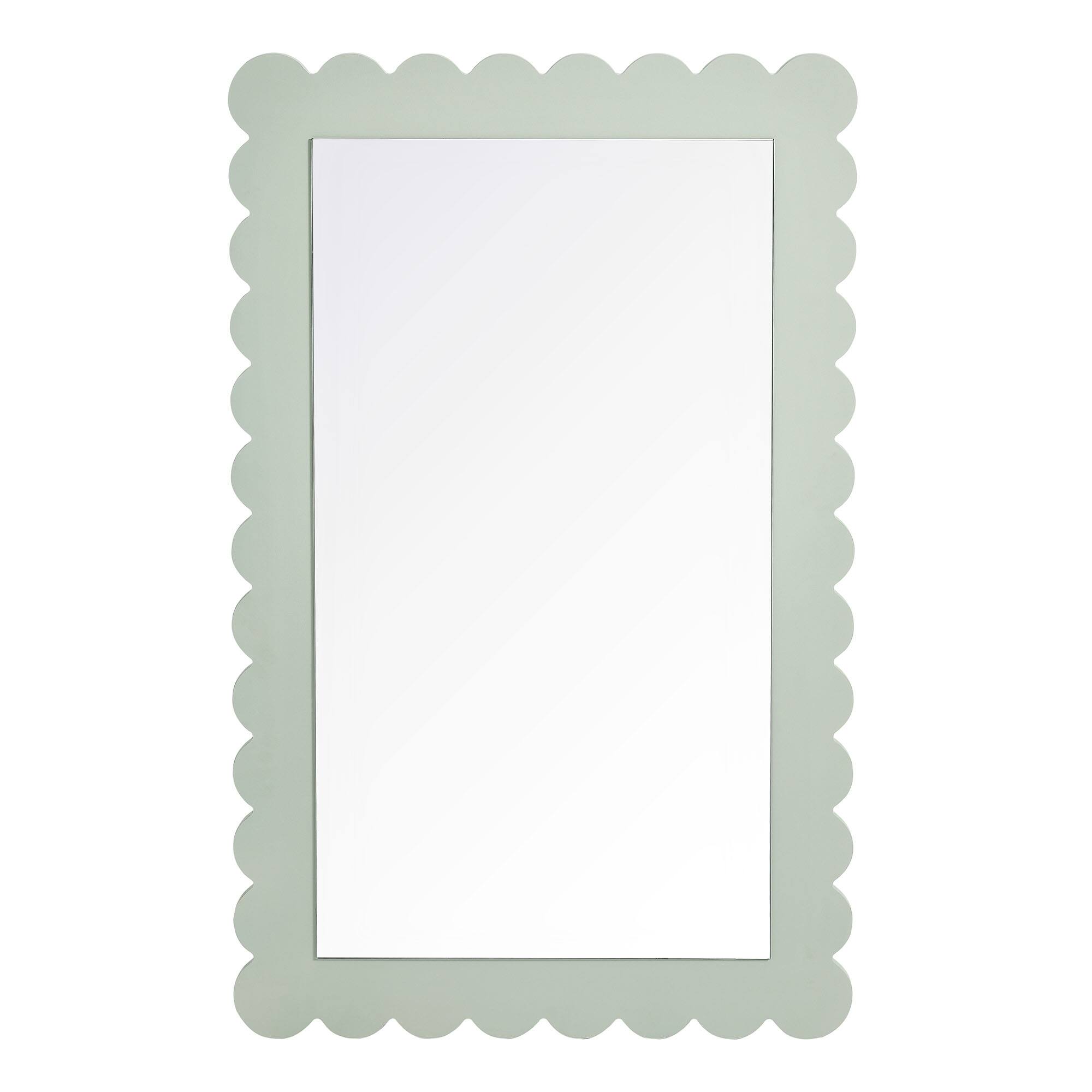 Alt View 4. Modway - Emmeline Scalloped Rectangle Wall Mirror by Modway - Sage.