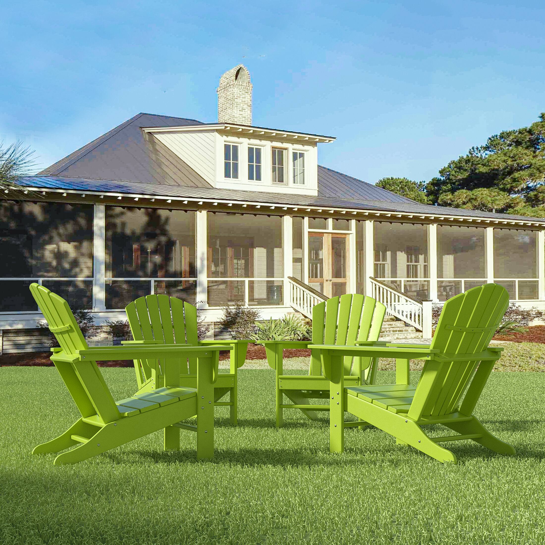 Angle. WestinTrends - WestinTrends Dylan Outdoor Adirondack Chair (Set of 4) - Lime.