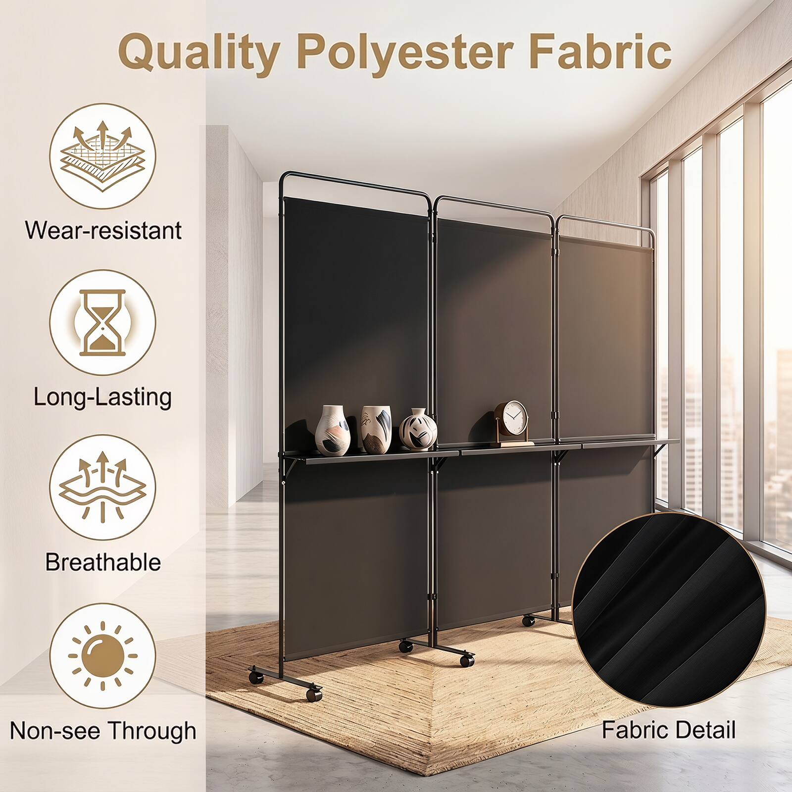 Quality Polyester Fabric

- Wear-resistant
- Long-Lasting
- Breathable
- Non-see Through

Fabric Detail