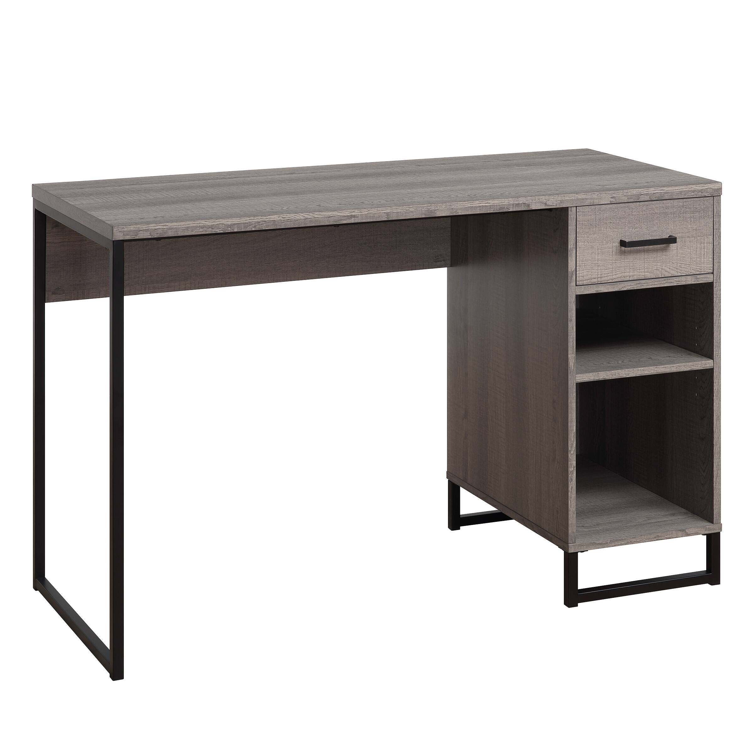 Angle. OSP Home Furnishings - Hagney Lane Rectangular Modern 1-Drawer Desk - Farm Oak.