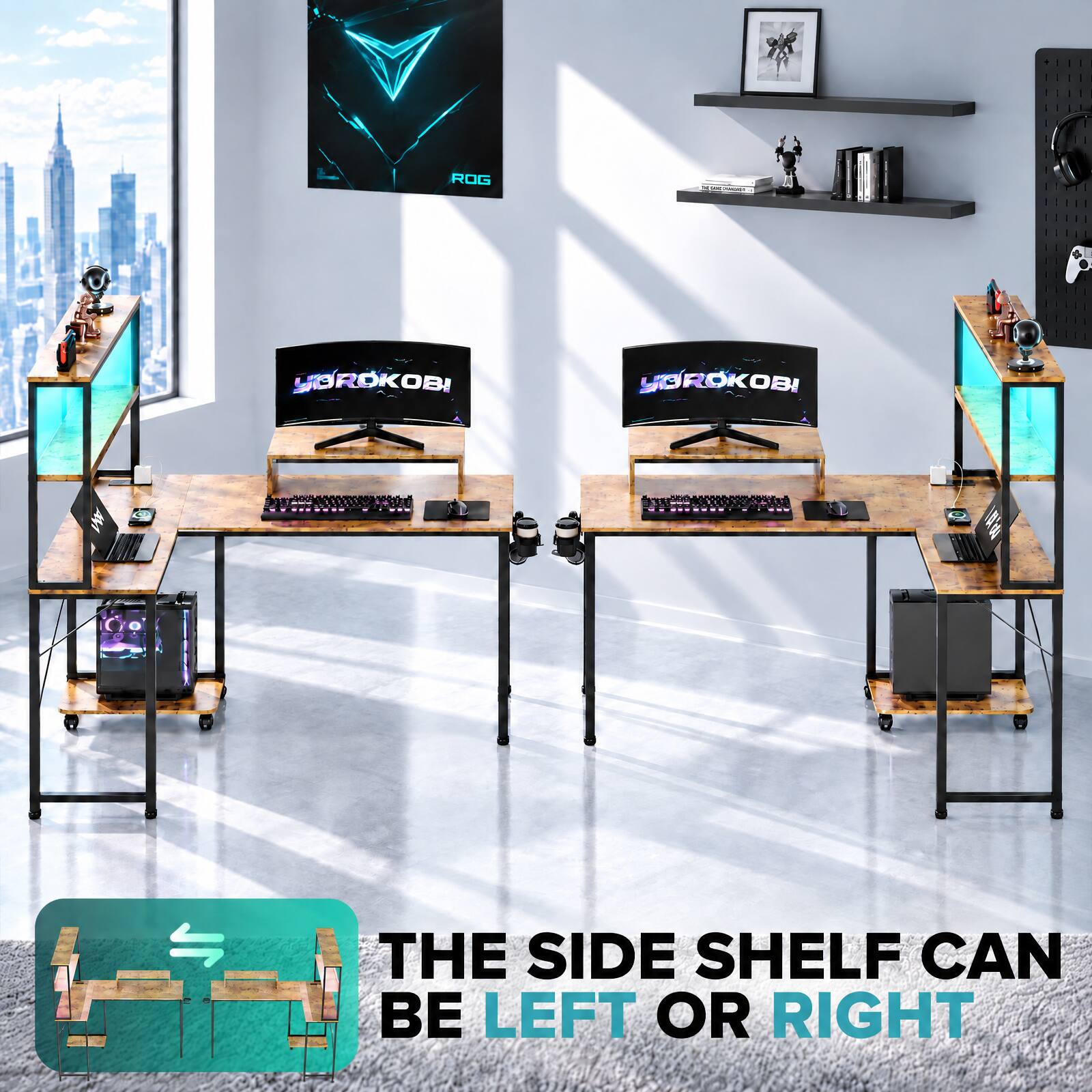 ROG  
WELLOUAT  
YOROKOBI  
YOROKOBI  
THE SIDE SHELF CAN BE LEFT OR RIGHT