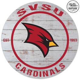 Jardine - Saginaw Valley State Cardinals 20'' Indoor/Outdoor Weathered Circle Sign - White