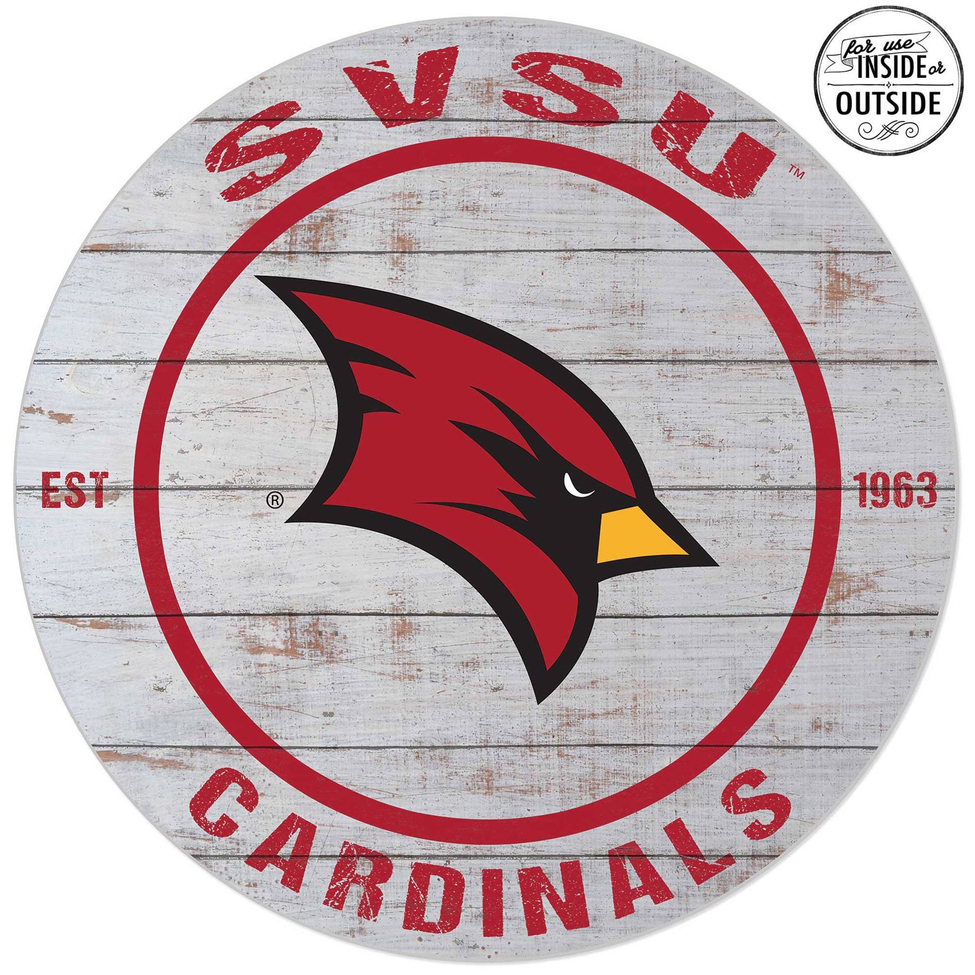 Saginaw Valley State Cardinals 20'' Indoor/Outdoor Weathered Circle Sign