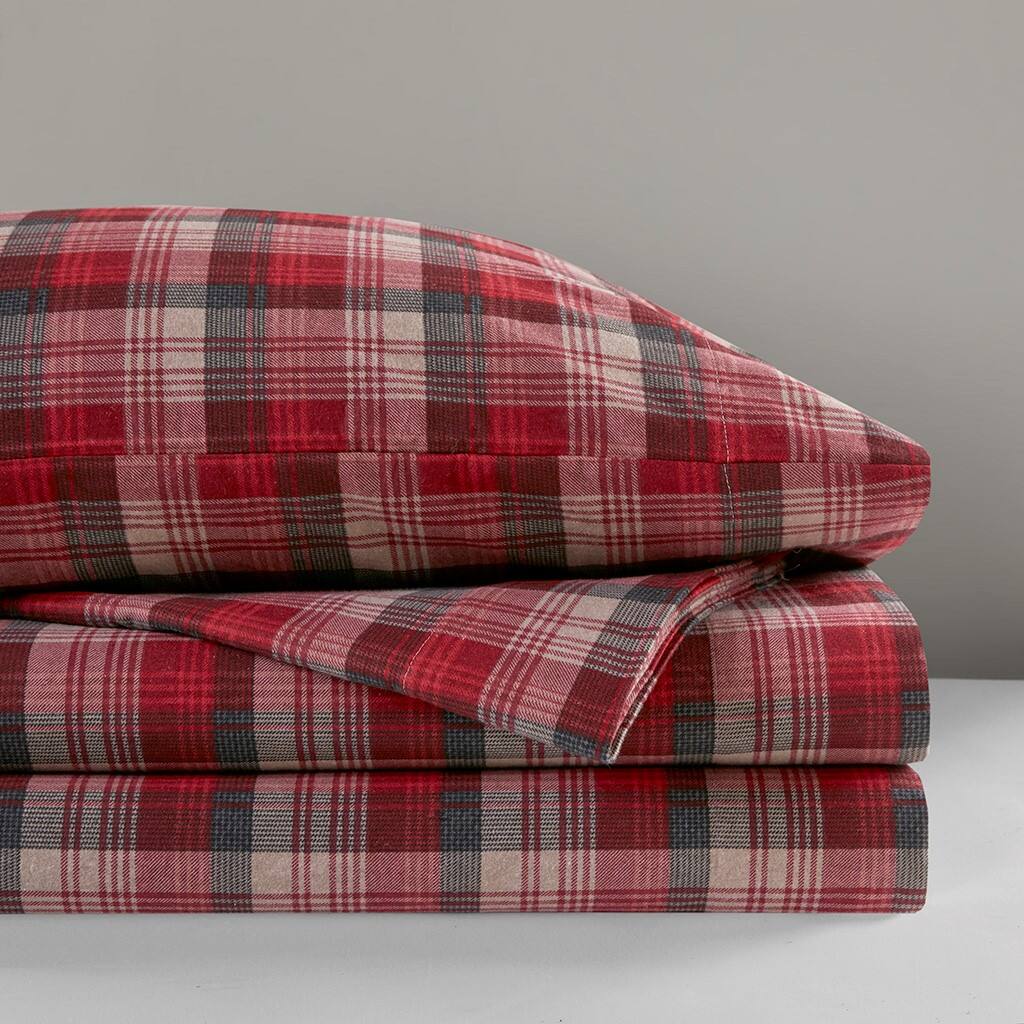 Alt View 4. Gracie Mills - Gracie Mills Kayce Flannel Sheet Set - Red Plaid.