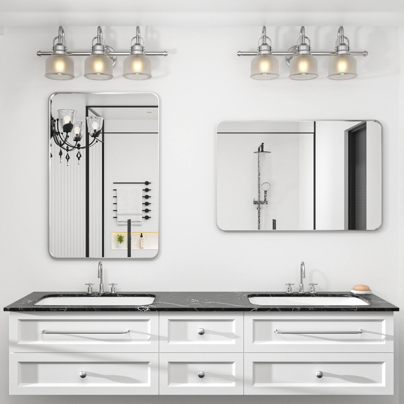 Alt View 2. PAIHOME - Classic Stainless Steel Rectangular Wall Mirror - Waterproof and Rustproof Bathroom Mirrors Modern Mirror - Silver-16x24 Inch.