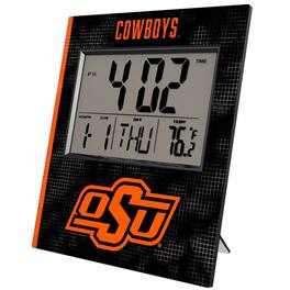 Keyscaper - Oklahoma State Cowboys Cross Hatch Digital Desk Clock - Multicolor