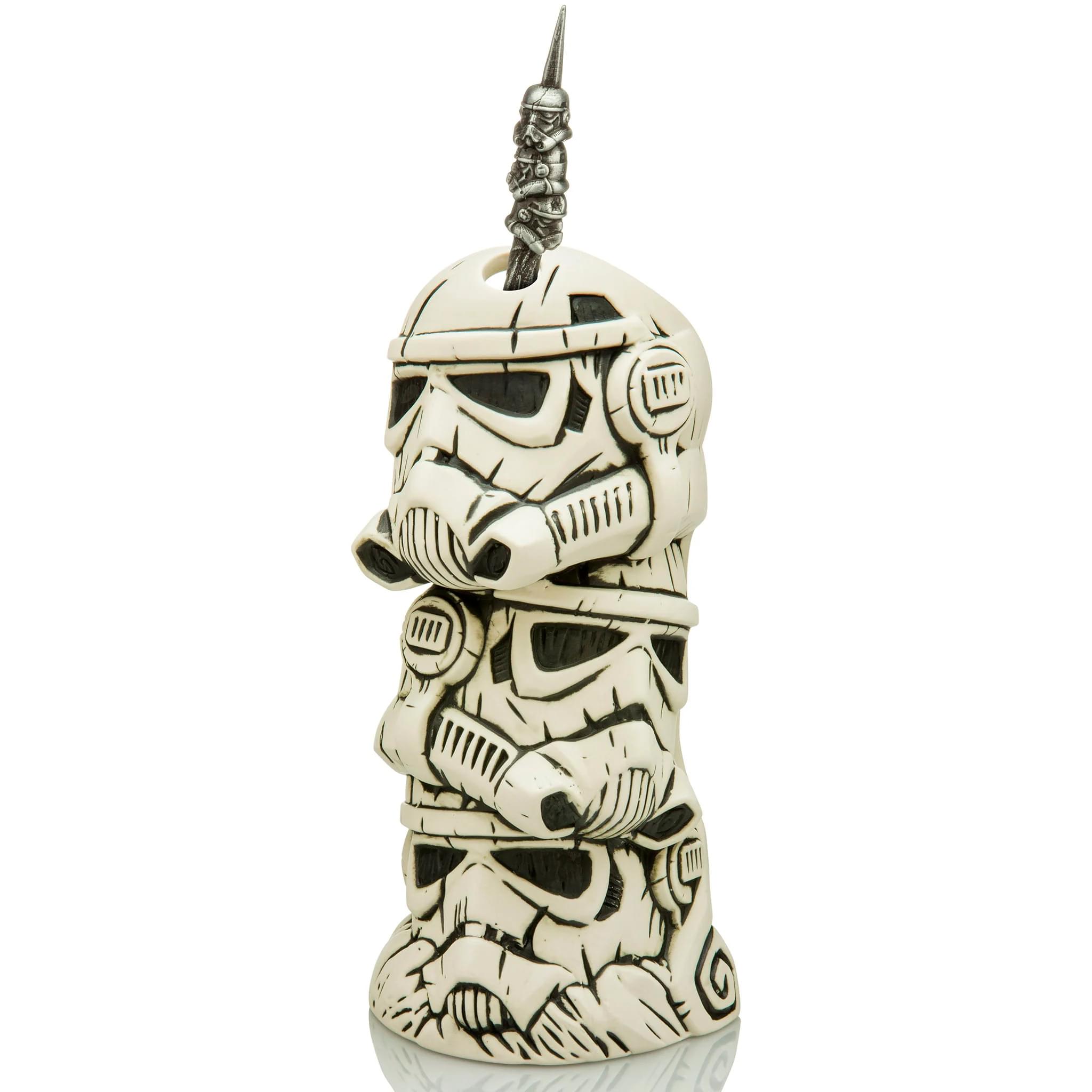 Front. Star Wars - Geeki Tikis Star Wars Stacked Stormtrooper Helmets 16 Ounce Ceramic Mug - White.