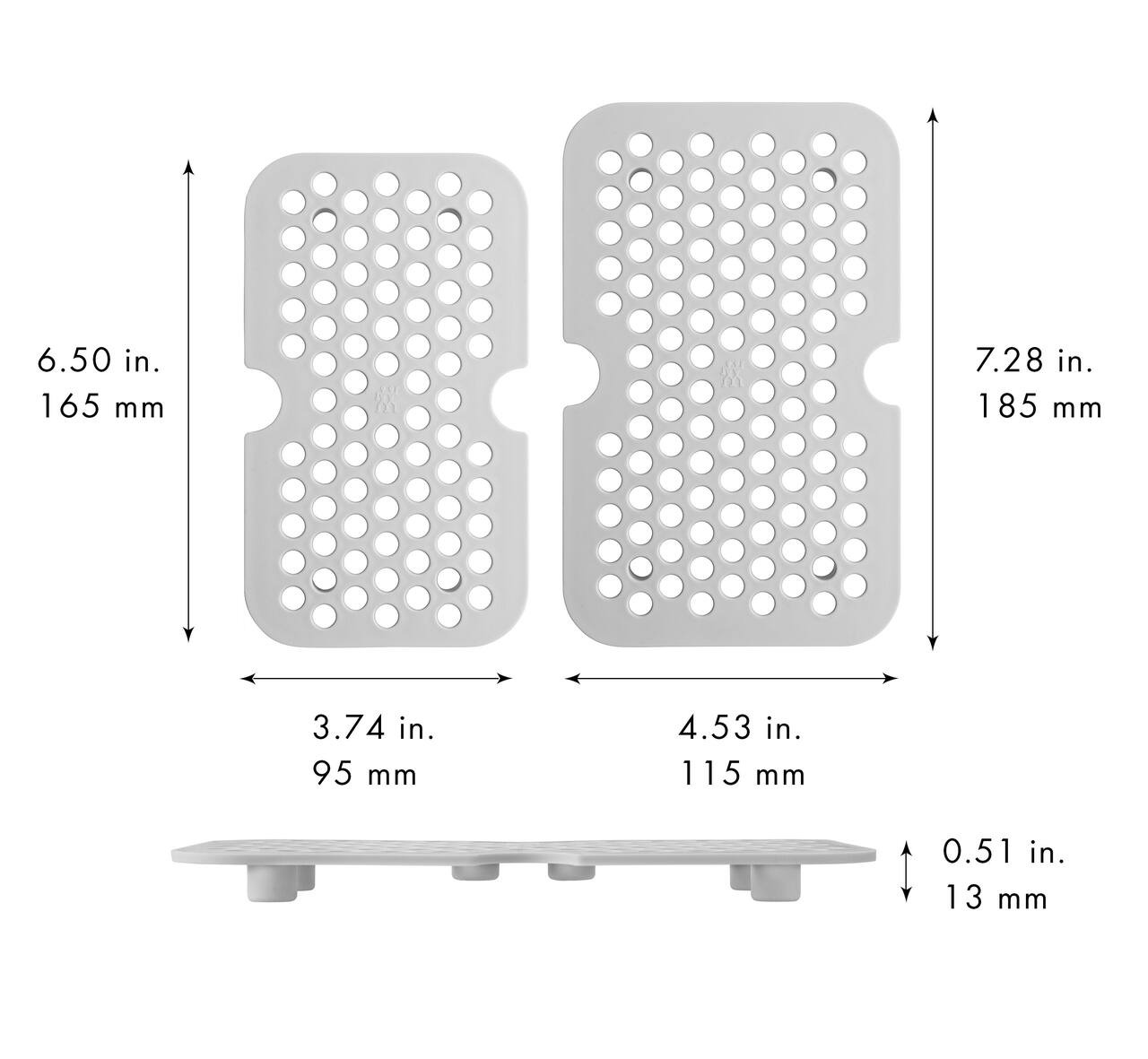 6.50 in. 165 mm  
7.28 in. 185 mm  
3.74 in. 95 mm  
4.53 in. 115 mm  
0.51 in. 13 mm