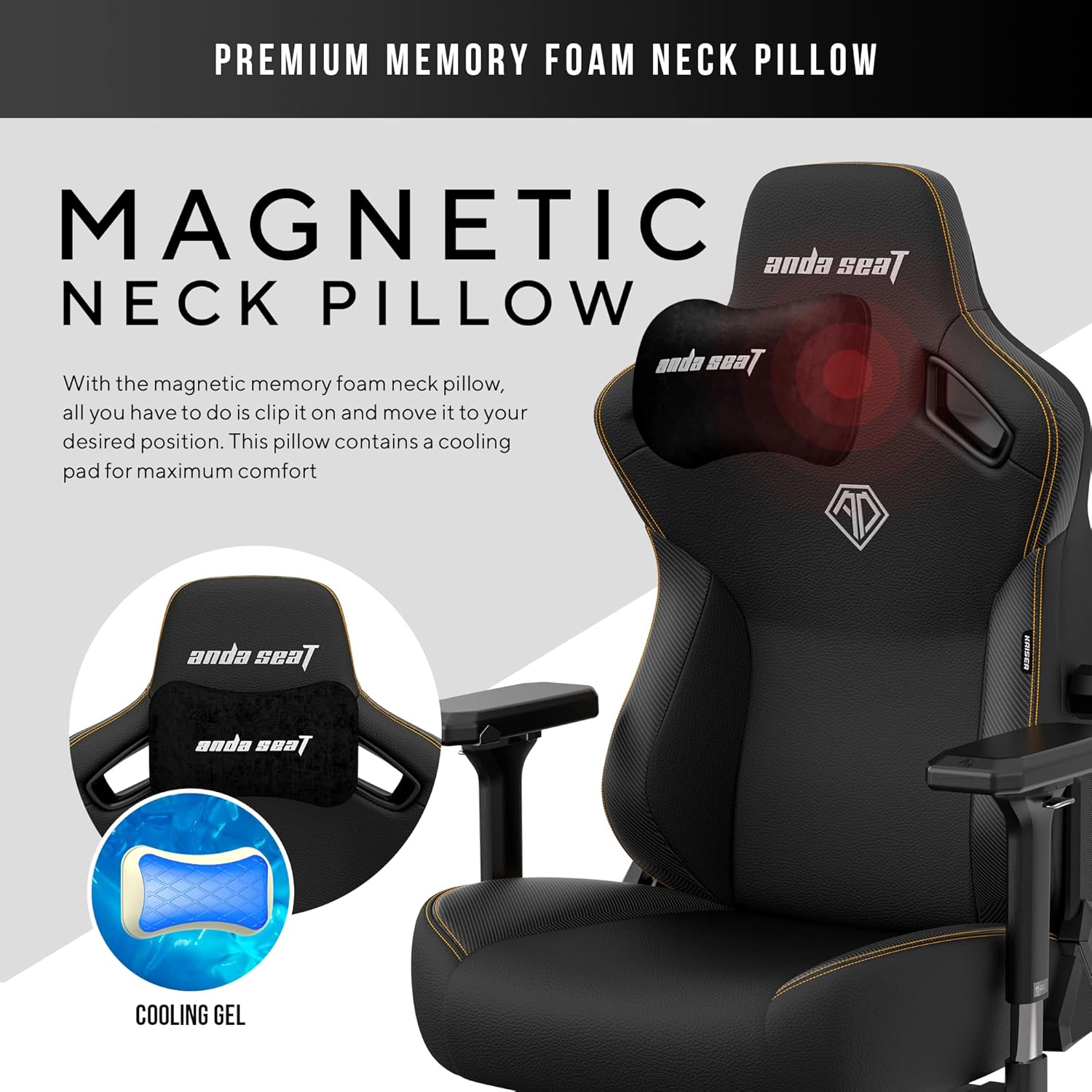 PREMIUM MEMORY FOAM NECK PILLOW

MAGNETIC NECK PILLOW

With the magnetic memory foam neck pillow, all you have to do is clip it on and move it to your desired position. This pillow contains a cooling pad for maximum comfort.

COOLING GEL