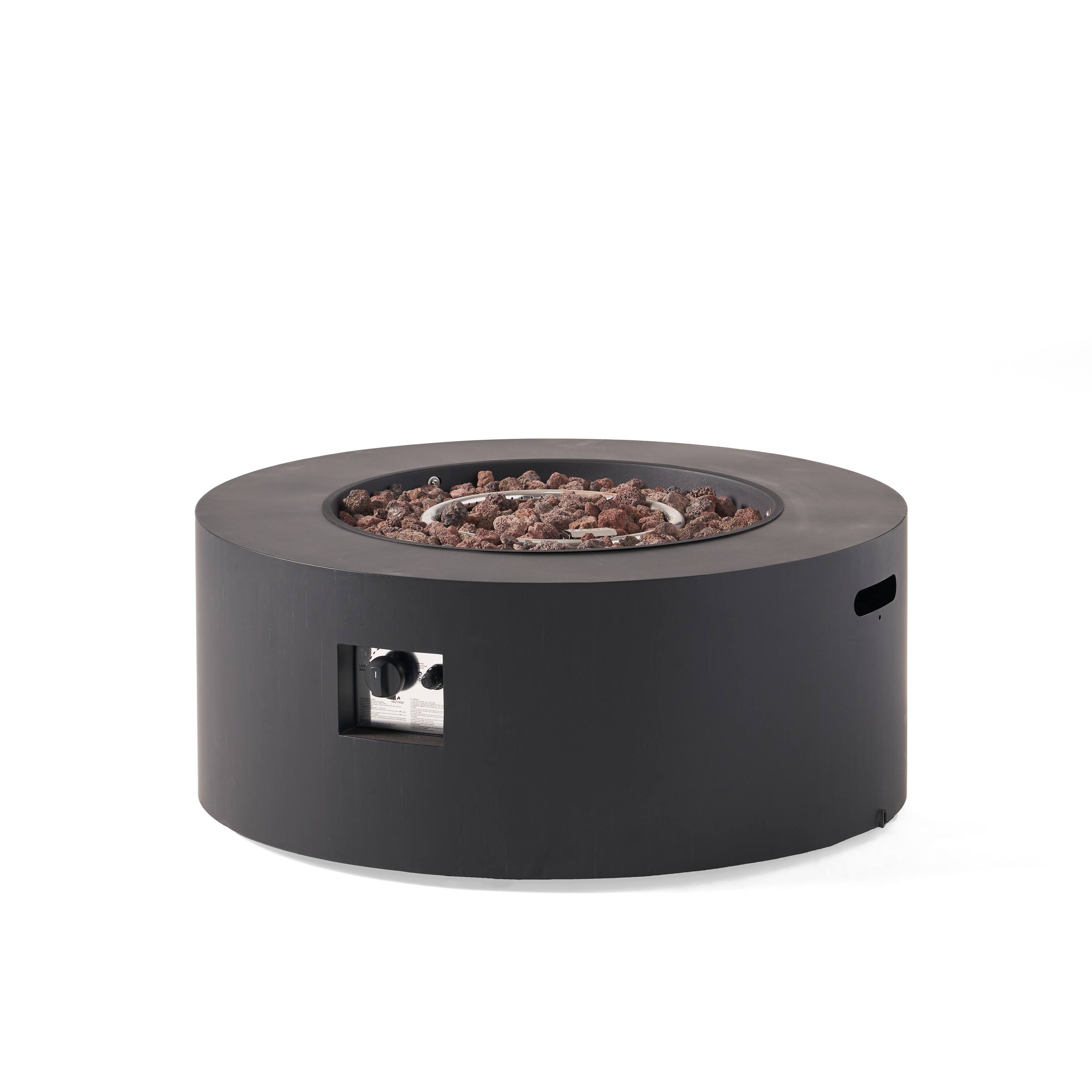 Alt View 6. APRILSOUL - 32 inch Patio 40000 BTU Round Iron Propane Fire Pit Dark Grey Tank Cover not Included - DARK GREY.