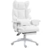 Front. Dowinx - Wide Back Executive Office Chair with Padded Pocket Spring Cushion, Reclining Gaming Chair with Footrest and Armrests - White PU Leather.
