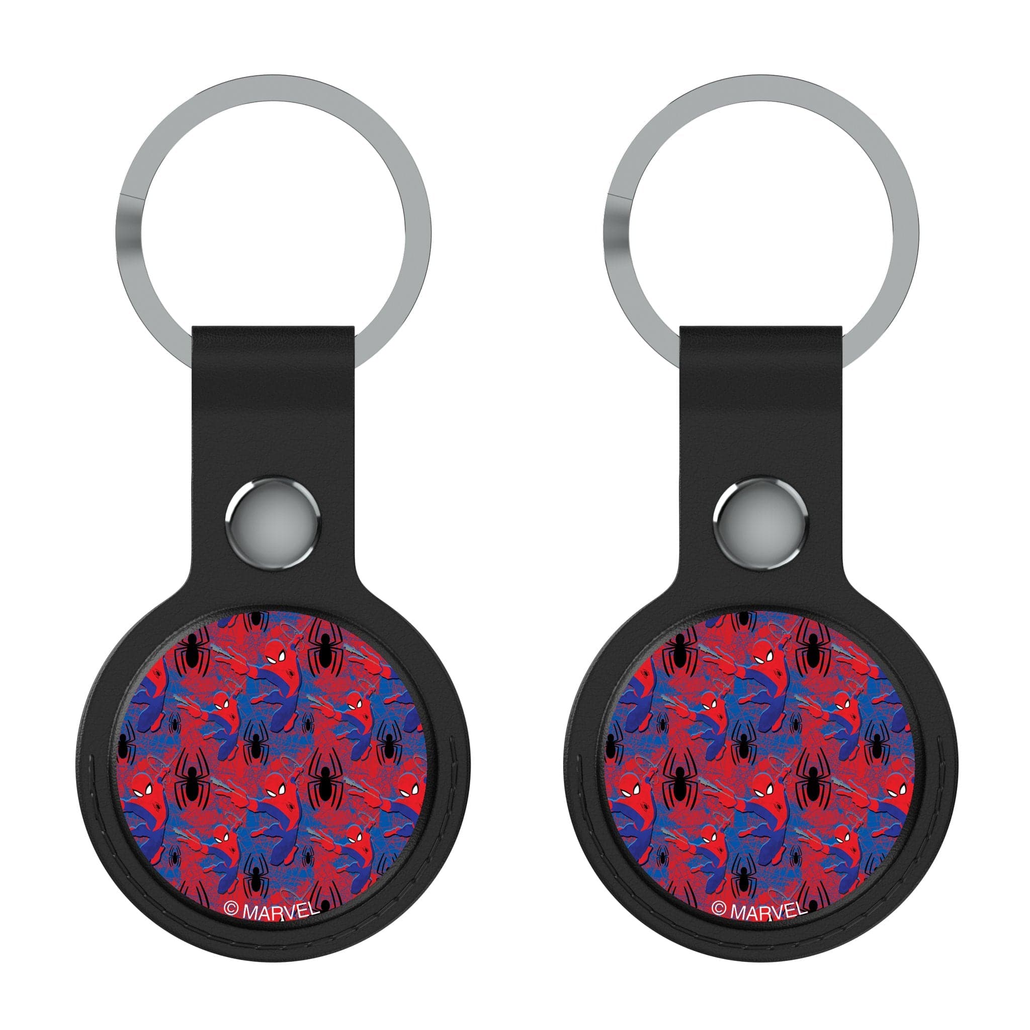 Keyscaper Marvel Spider Man Pattern Airtag Holder 2 Pack Black