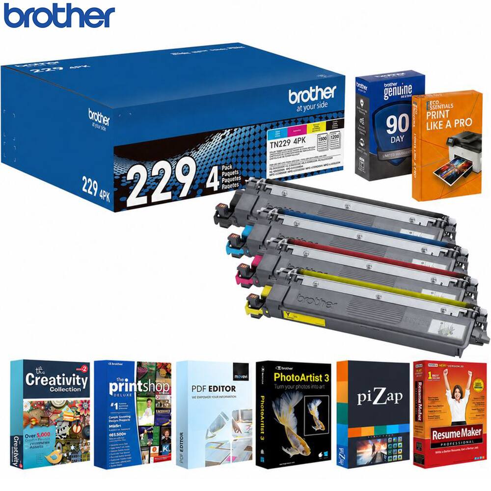 brother  
229 4PK brother Pack 4 Paquets 229 Paquetes 229 Pagetes 4PK  
bother brother brother gemune side ECO at your SSENTIALS PRINT 90 LIKE A PRO 1500 1200 DAY TN229 4PK LIMITED  
brother  
the 2 Creativity the Collection printshop DELUXE PDF EDITOR EMPOWER RUOY 1 Mildin Over 5,000 083,500+ Creativity Assets EDITOR PDF  
Cintre PhotoArtist 3 Turn your photos into an PhotoArtist  
piZap  
Reanica Merut  
VERSION DE Resume Maker PROFESSIONAL is Heller