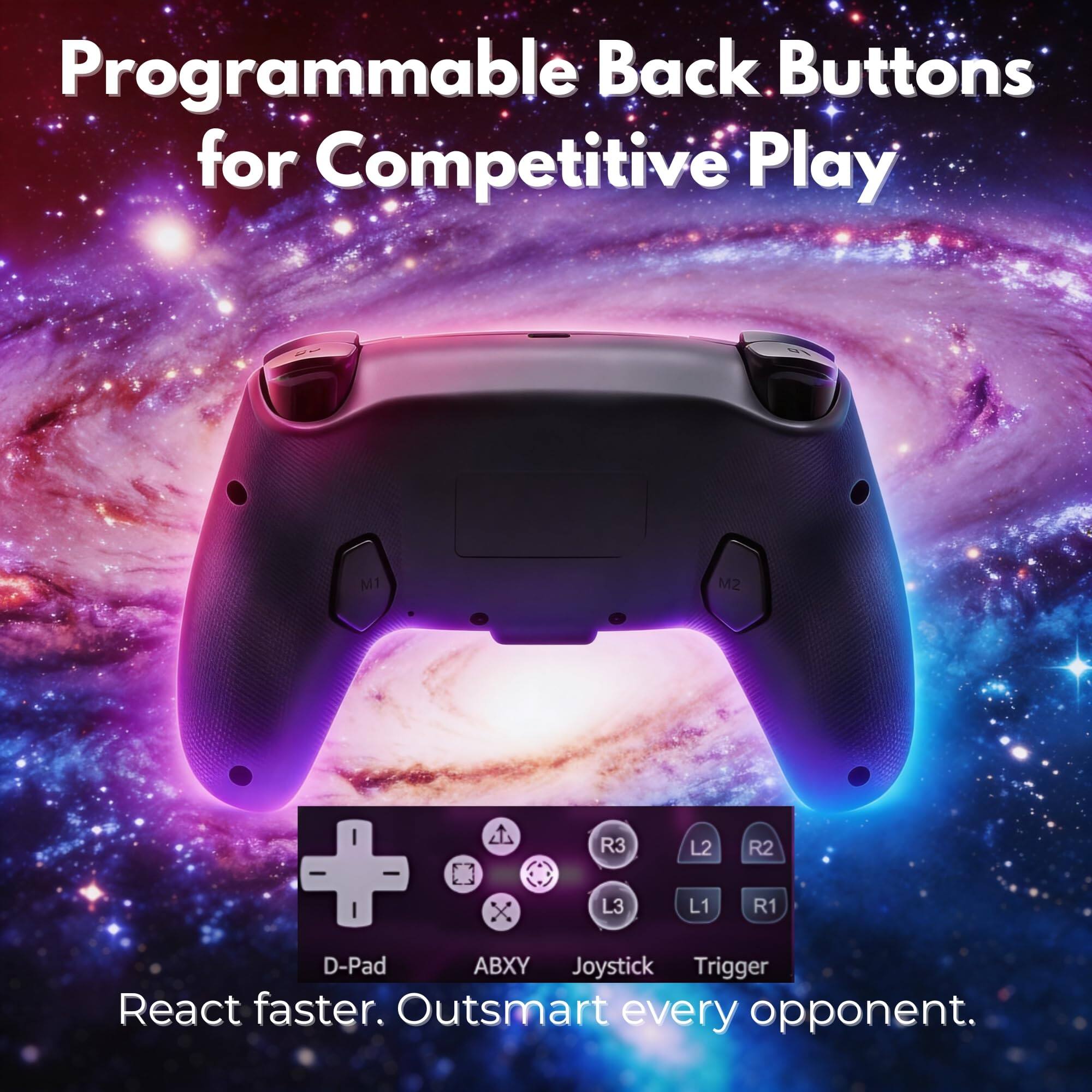 Programmable Back Buttons for Competitive Play

React faster. Outsmart every opponent.