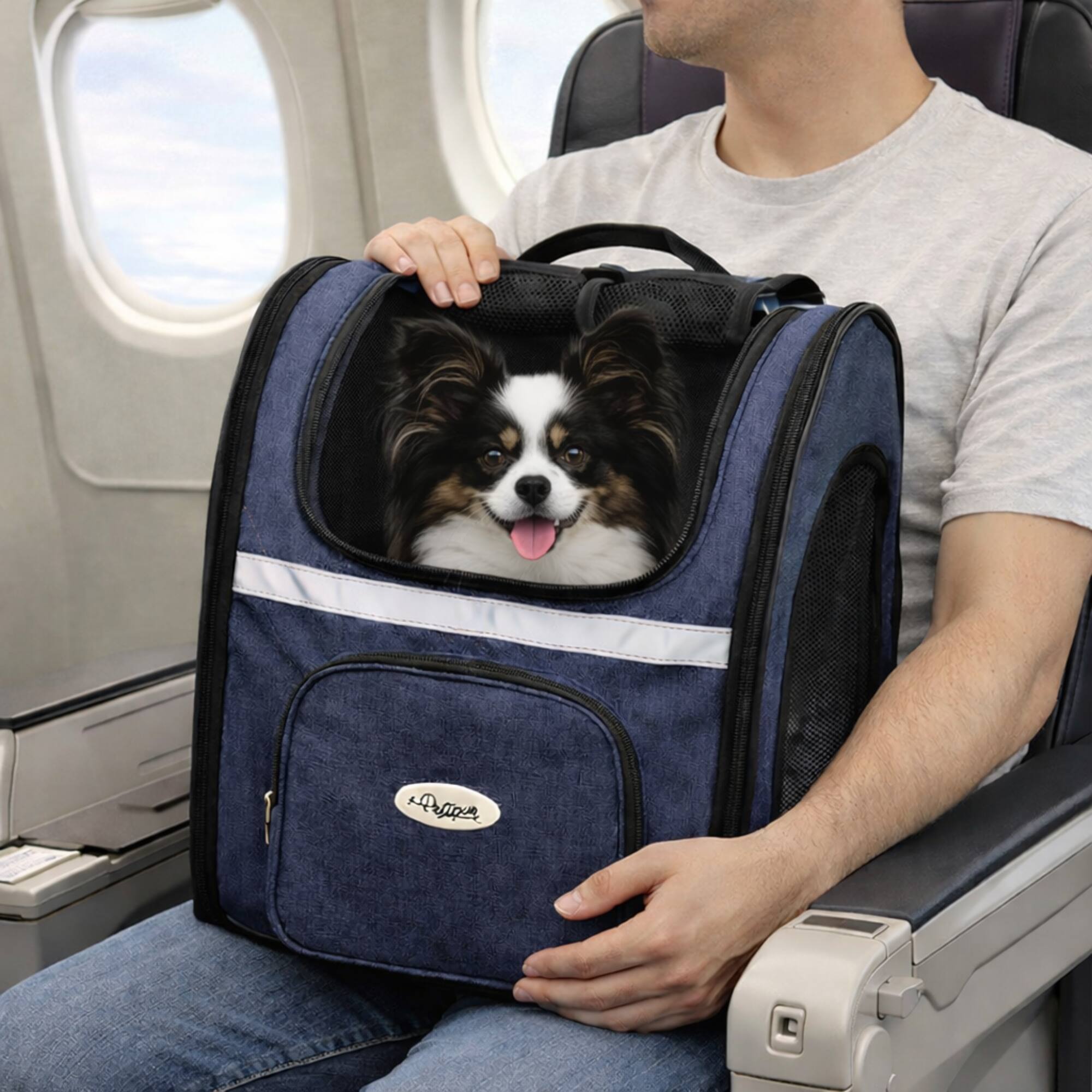 Left. Petique - Petique Pet Backpacker, Pet Carrier for Small Size Pets, Ventilated Backpack Bag for Cats & Dogs.
