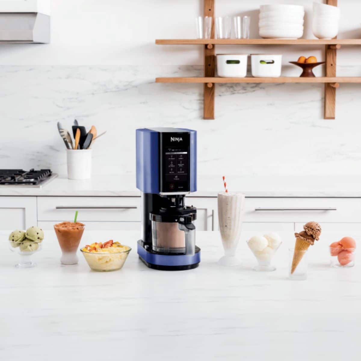 Alt View 23. Ninja - CREAMi, Ice Cream Maker, 7 One-Touch Programs - Blue.