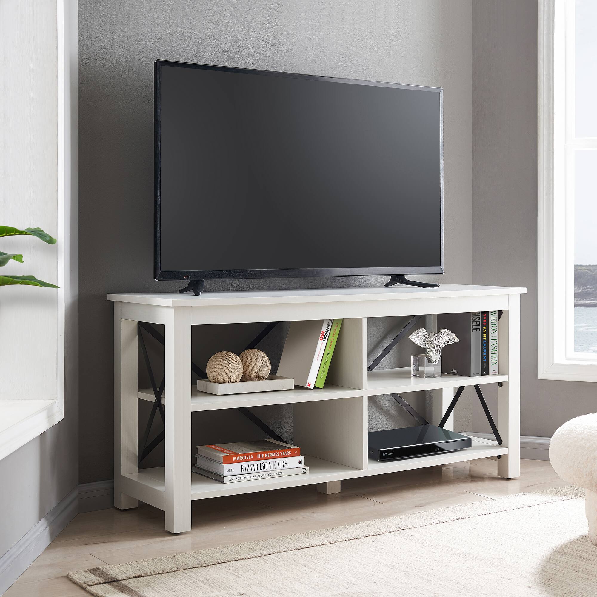 Alt View 1. Henn & Hart - Sawyer TV Stand for TVs up to 55" - White.