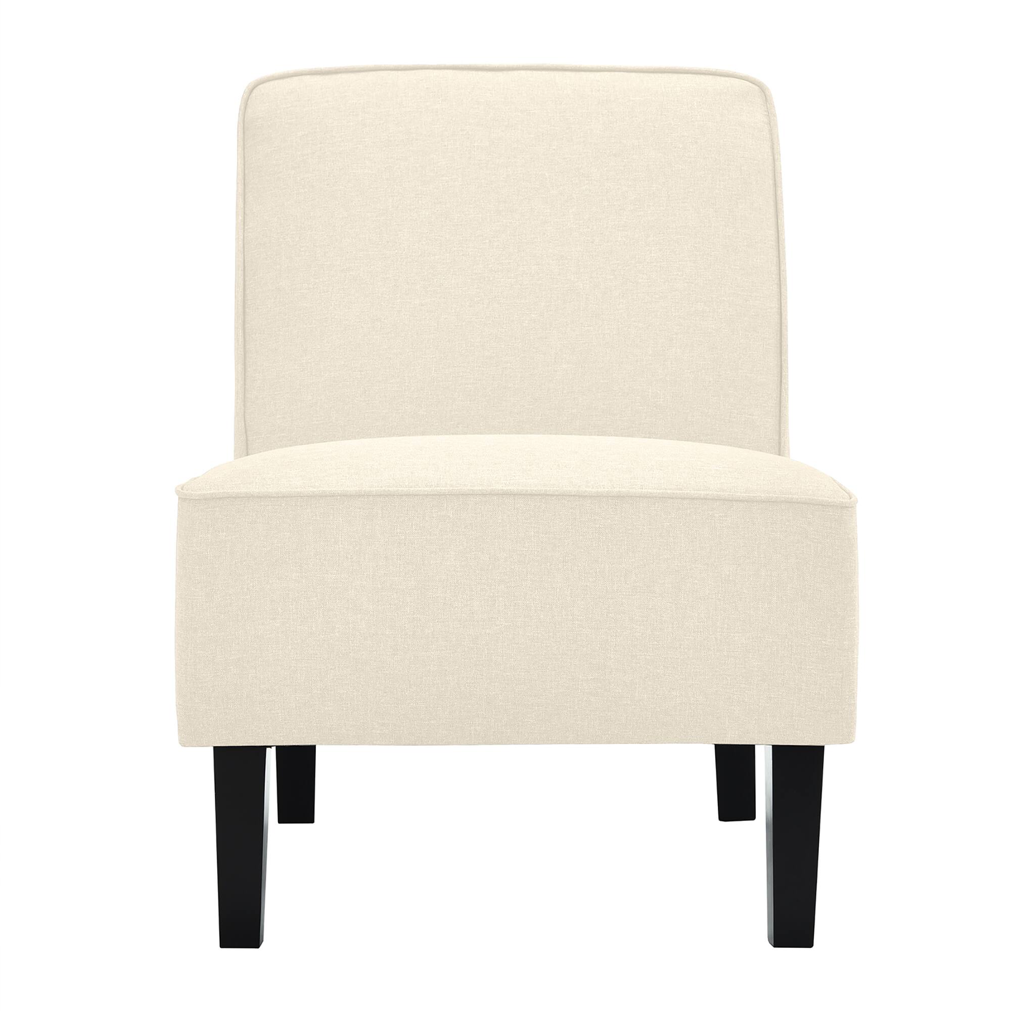 Alt View 5. Costway - Modern Armless Accent Chair Fabric Single Sofa with Rubber Wood Legs - Beige.