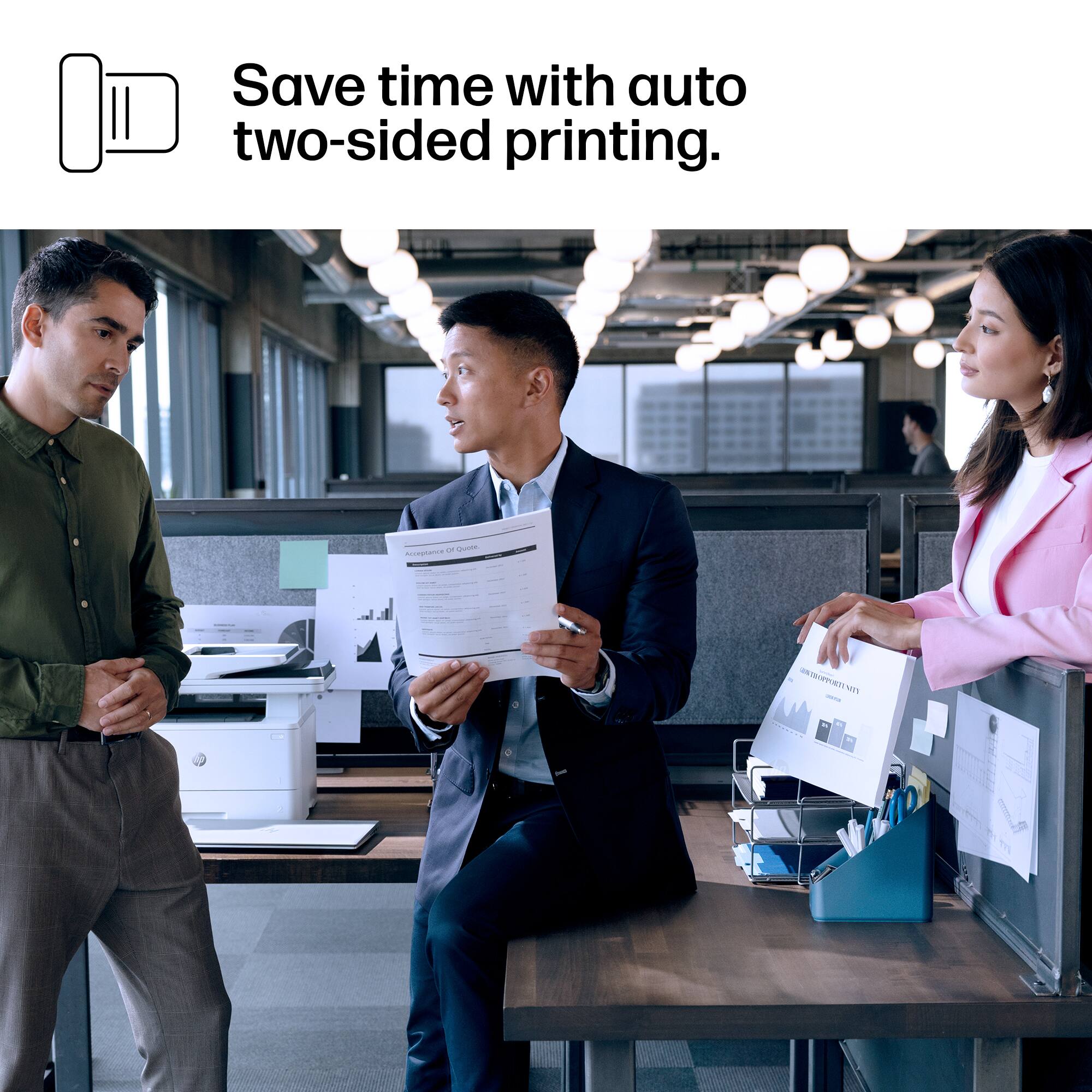 Save time with auto two-sided printing.