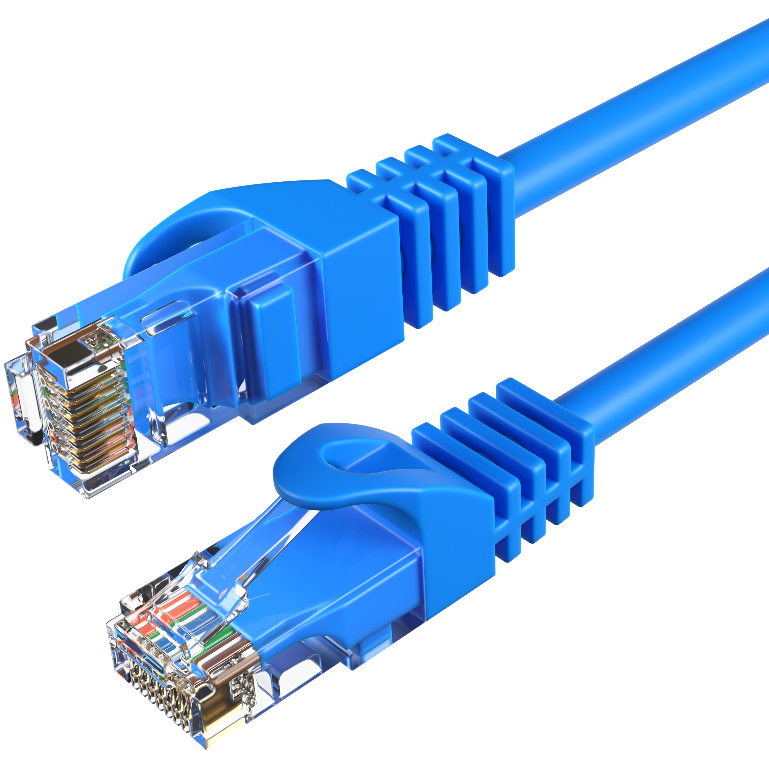 Alt View 2. Cables Direct Online - 15 Pack Cat5e Ethernet Patch Cable 50 ft RJ45 350MHz 1Gbps LAN Network Cord for Modem Router Internet - Blue.